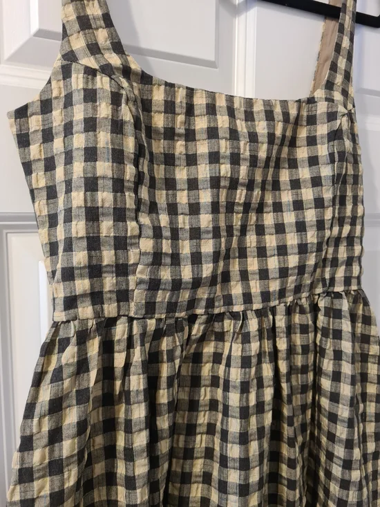 Princess Polly Gingham Square-Neck Maxi Dress in Black and Cream - Picture 6 of 7